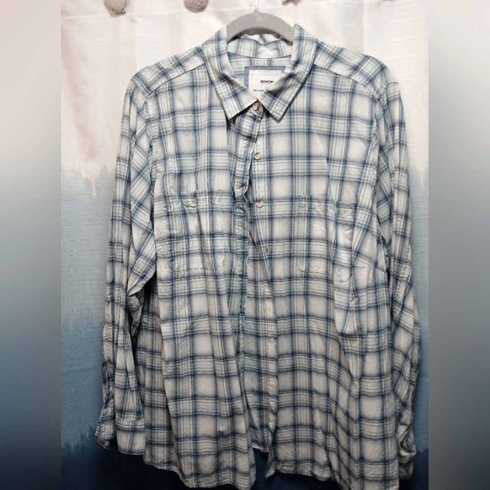 Sonoma Plaid Button down Shirt 2X